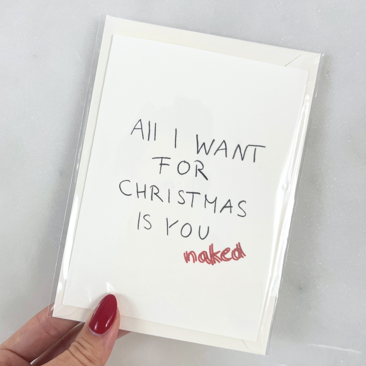 Postkarte | All I want for Christmas is you - naked