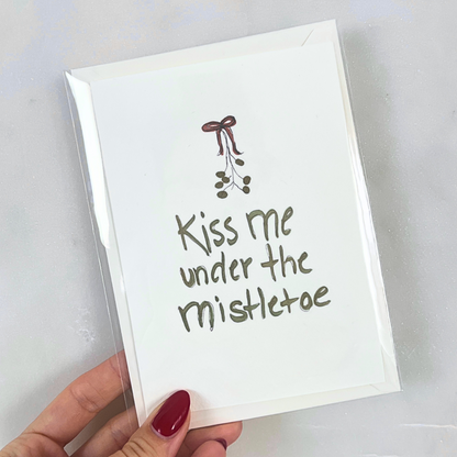 Postkarte | Kiss me under the mistletoe
